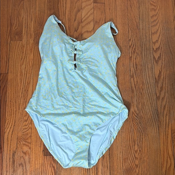 Andie The Mana One Piece LT Swimsuit blue Floral  size XL Tall NWT - Picture 3 of 9